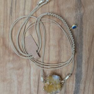 Druzy Citrine Round Pendant